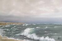 Gros temps sur Quiberon (encadr&eacute; 50x70) "Prix de Pastel" &agrave; l'Exposition de Printemps de Fontenay-le-Fleury